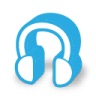 Blue customer support icon