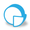 Blue pie chart icon